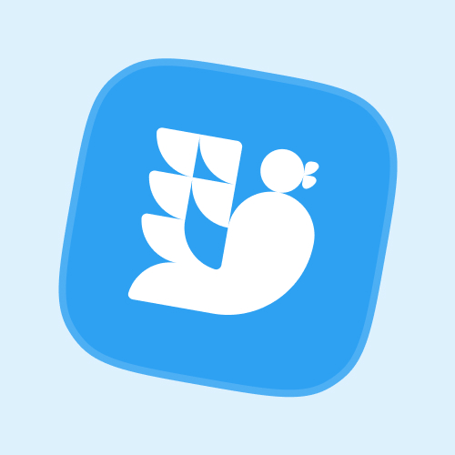 BrandBird logo icon blue with background